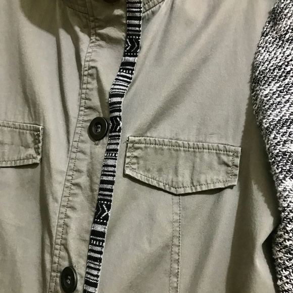 SLOOSH  Khaki Lightweight Safari Jacket w/ Knit Sleeves - Picture 9 of 15